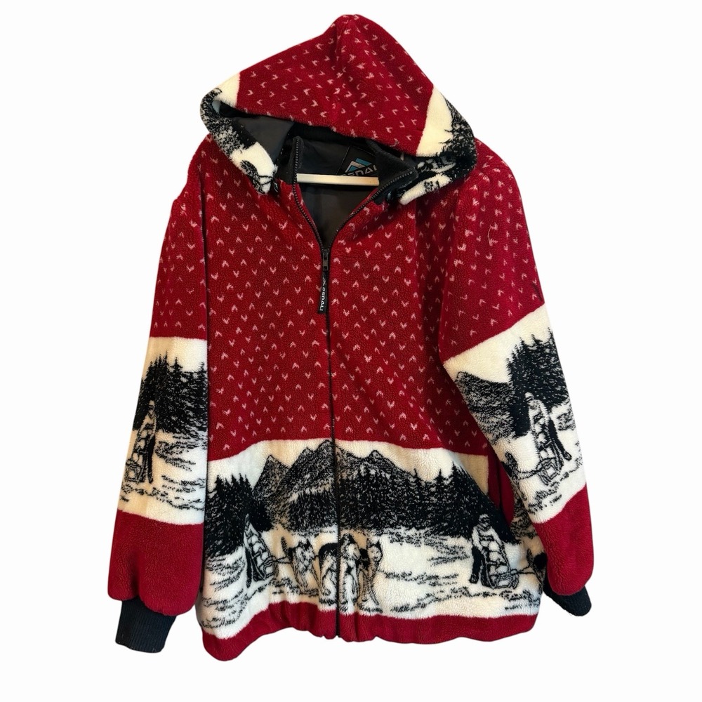 VTG Denali Womens L/XL Thick Fleece Dog Husky Wolf Sledding Winter Snow Jacket